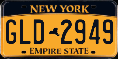 NY license plate GLD2949