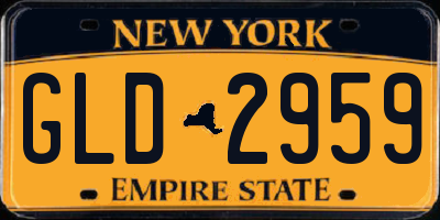 NY license plate GLD2959