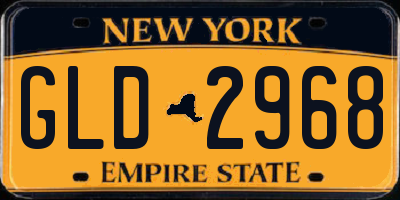 NY license plate GLD2968