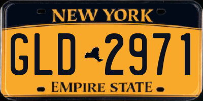 NY license plate GLD2971