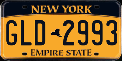 NY license plate GLD2993