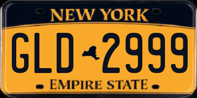 NY license plate GLD2999
