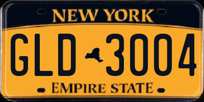 NY license plate GLD3004
