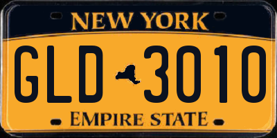 NY license plate GLD3010