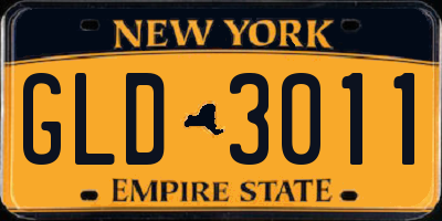 NY license plate GLD3011