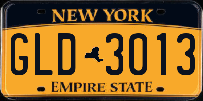 NY license plate GLD3013
