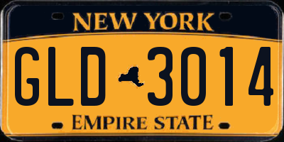NY license plate GLD3014