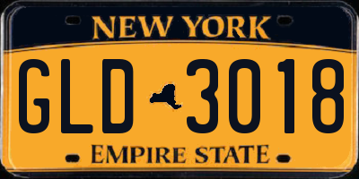 NY license plate GLD3018