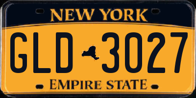NY license plate GLD3027