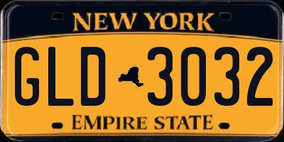 NY license plate GLD3032