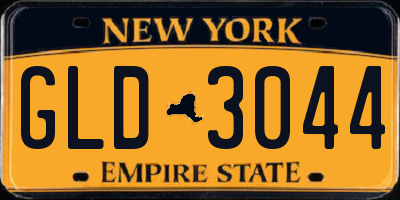 NY license plate GLD3044