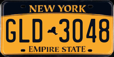 NY license plate GLD3048