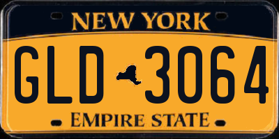 NY license plate GLD3064
