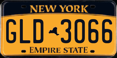 NY license plate GLD3066