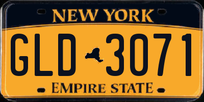 NY license plate GLD3071