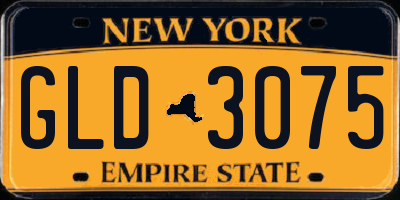 NY license plate GLD3075