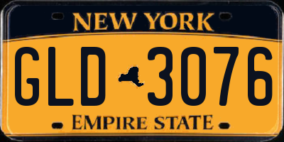 NY license plate GLD3076