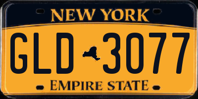 NY license plate GLD3077