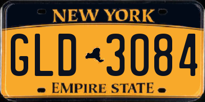 NY license plate GLD3084