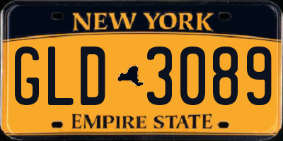 NY license plate GLD3089