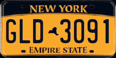 NY license plate GLD3091