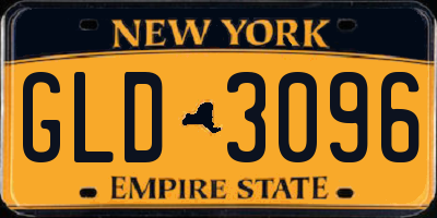 NY license plate GLD3096