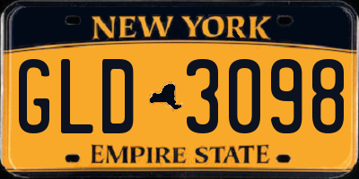 NY license plate GLD3098