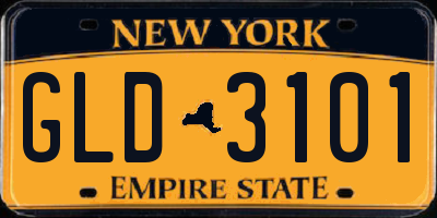 NY license plate GLD3101