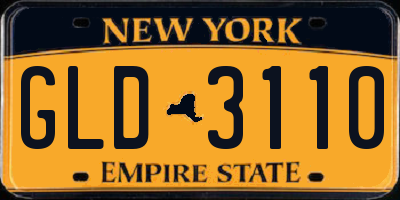 NY license plate GLD3110