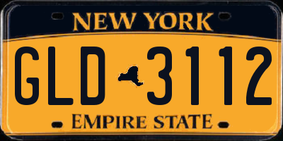 NY license plate GLD3112