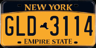 NY license plate GLD3114