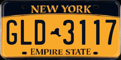 NY license plate GLD3117