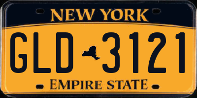 NY license plate GLD3121