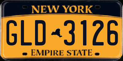 NY license plate GLD3126