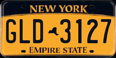 NY license plate GLD3127
