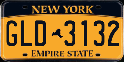 NY license plate GLD3132