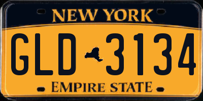 NY license plate GLD3134