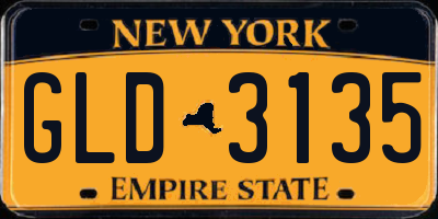 NY license plate GLD3135