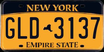 NY license plate GLD3137