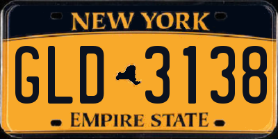 NY license plate GLD3138