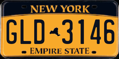 NY license plate GLD3146