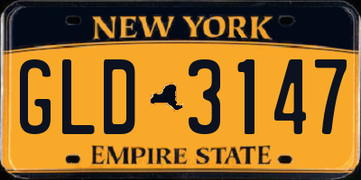 NY license plate GLD3147