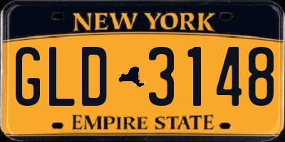 NY license plate GLD3148