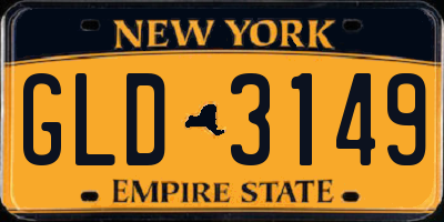 NY license plate GLD3149