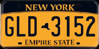 NY license plate GLD3152