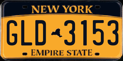 NY license plate GLD3153