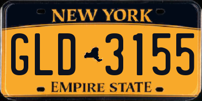 NY license plate GLD3155