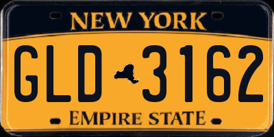 NY license plate GLD3162
