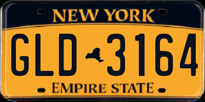NY license plate GLD3164