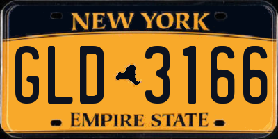 NY license plate GLD3166